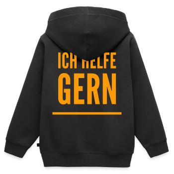 helfen ist meine Leidenschaft - Kinder Premium Organic Zip Hoodie - Schwarz - Hinten - AI Model Kid Male (0cm)