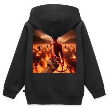 Folgt mir in den Abgrund - Infernal Devil's Pact #09 - Kinder Premium Organic Zip Hoodie - Schwarz - Hinten - AI Model Kid Male (0cm)