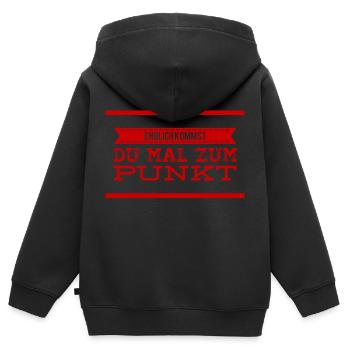 du redest zuviel - Kinder Premium Organic Zip Hoodie - Schwarz - Hinten - AI Model Kid Male (0cm)