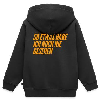das sehe ich zum ersten Mal - Kinder Premium Organic Zip Hoodie - Schwarz - Hinten - AI Model Kid Male (0cm)