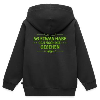 ich entdecke Neues - Kinder Premium Organic Zip Hoodie - Schwarz - Hinten - AI Model Kid Male (0cm)