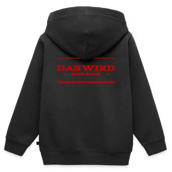 Kopf hoch - Kinder Premium Organic Zip Hoodie - Schwarz - Hinten - AI Model Kid Male (0cm)
