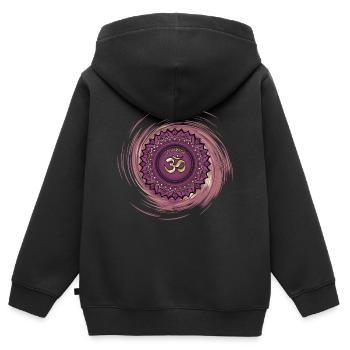 Sahasrara Siebtes Chakra - Kinder Premium Organic Zip Hoodie - Schwarz - Hinten - AI Model Kid Male (0cm)