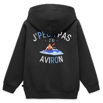 J'Peux Pas J'Ai Aviron - Sweat Premium à capuche zippé enfant bio - noir - Dos - AI Model Kid Male (0cm)
