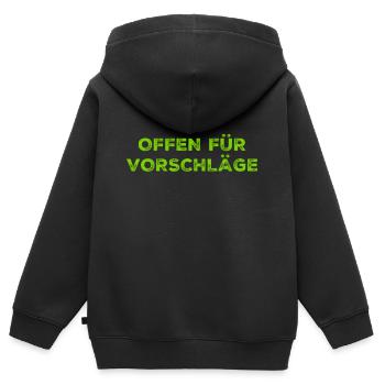 Ideen zu mir - Kinder Premium Organic Zip Hoodie - Schwarz - Hinten - AI Model Kid Male (0cm)