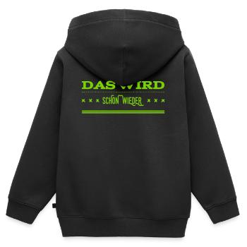 alles wird gut - Kinder Premium Organic Zip Hoodie - Schwarz - Hinten - AI Model Kid Male (0cm)