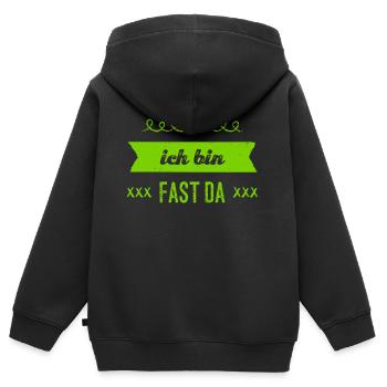 nur noch ein kleines Stück - Kinder Premium Organic Zip Hoodie - Schwarz - Hinten - AI Model Kid Male (0cm)