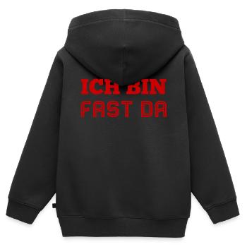 ich bin fast am Ziel - Kinder Premium Organic Zip Hoodie - Schwarz - Hinten - AI Model Kid Male (0cm)