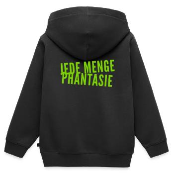 ich bin phantasievoll - Kinder Premium Organic Zip Hoodie - Schwarz - Hinten - AI Model Kid Male (0cm)
