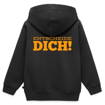 triff deine Entscheidung - Kinder Premium Organic Zip Hoodie - Schwarz - Hinten - AI Model Kid Male (0cm)