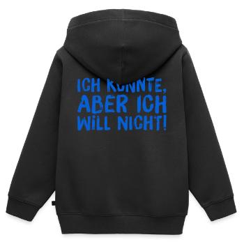 ich habe die Wahl - Kinder Premium Organic Zip Hoodie - Schwarz - Hinten - AI Model Kid Male (0cm)