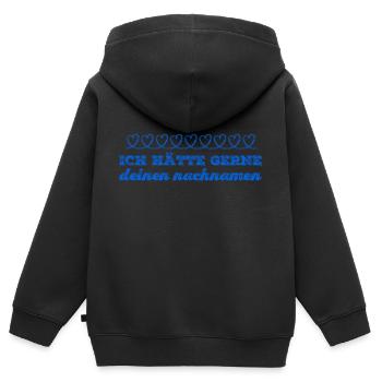 dich will ich heiraten - Kinder Premium Organic Zip Hoodie - Schwarz - Hinten - AI Model Kid Male (0cm)