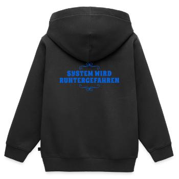 System wird heruntergefahren - Kinder Premium Organic Zip Hoodie - Schwarz - Hinten - AI Model Kid Male (0cm)