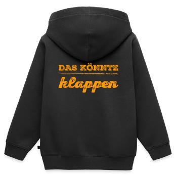 die Chancen stehen gut - Kinder Premium Organic Zip Hoodie - Schwarz - Hinten - AI Model Kid Male (0cm)