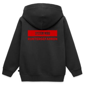 ich komme zur Ruhe - Kinder Premium Organic Zip Hoodie - Schwarz - Hinten - AI Model Kid Male (0cm)