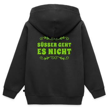 so süß wie nichts anderes - Kinder Premium Organic Zip Hoodie - Schwarz - Hinten - AI Model Kid Male (0cm)
