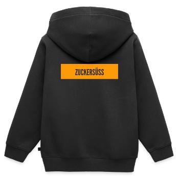 ich bin süß wie Zucker - Kinder Premium Organic Zip Hoodie - Schwarz - Hinten - AI Model Kid Male (0cm)