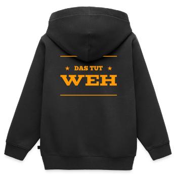 zum fremdschämen - Kinder Premium Organic Zip Hoodie - Schwarz - Hinten - AI Model Kid Male (0cm)