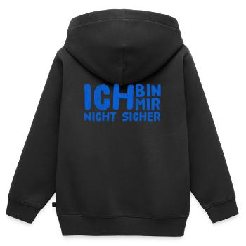 ich bin voller Unsicherheit - Kinder Premium Organic Zip Hoodie - Schwarz - Hinten - AI Model Kid Male (0cm)