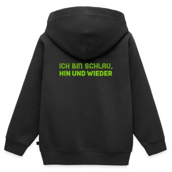 ab und zu bin ich klug - Kinder Premium Organic Zip Hoodie - Schwarz - Hinten - AI Model Kid Male (0cm)