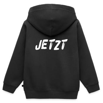 ich liebe in der Gegenwart - Kinder Premium Organic Zip Hoodie - Schwarz - Hinten - AI Model Kid Male (0cm)