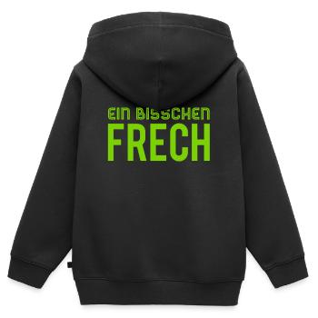 ich bin ein bisschen frech - Kinder Premium Organic Zip Hoodie - Schwarz - Hinten - AI Model Kid Male (0cm)