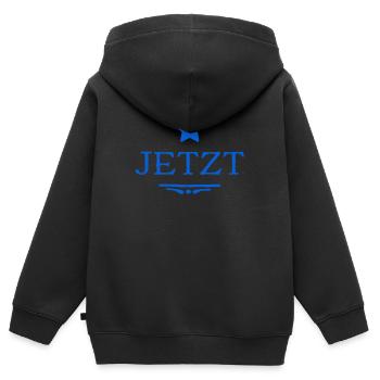 hier und jetzt - Kinder Premium Organic Zip Hoodie - Schwarz - Hinten - AI Model Kid Male (0cm)