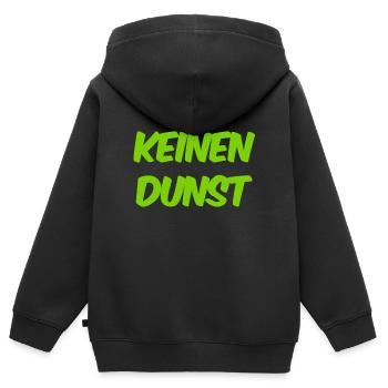 ich habe keinen Dunst - Kinder Premium Organic Zip Hoodie - Schwarz - Hinten - AI Model Kid Male (0cm)