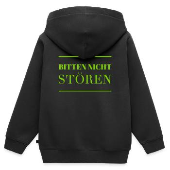 störungsfreie Zone - Kinder Premium Organic Zip Hoodie - Schwarz - Hinten - AI Model Kid Male (0cm)