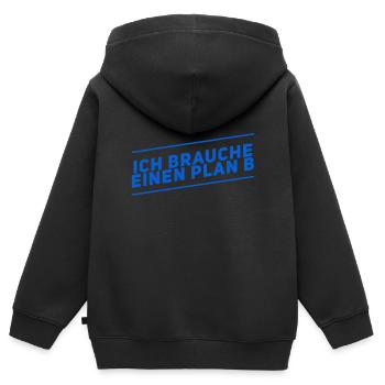Plan B - Kinder Premium Organic Zip Hoodie - Schwarz - Hinten - AI Model Kid Male (0cm)