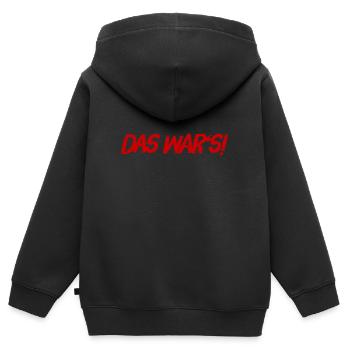 endlich vorbei - Kinder Premium Organic Zip Hoodie - Schwarz - Hinten - AI Model Kid Male (0cm)