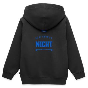 keine Lust zu fliegen - Kinder Premium Organic Zip Hoodie - Schwarz - Hinten - AI Model Kid Male (0cm)