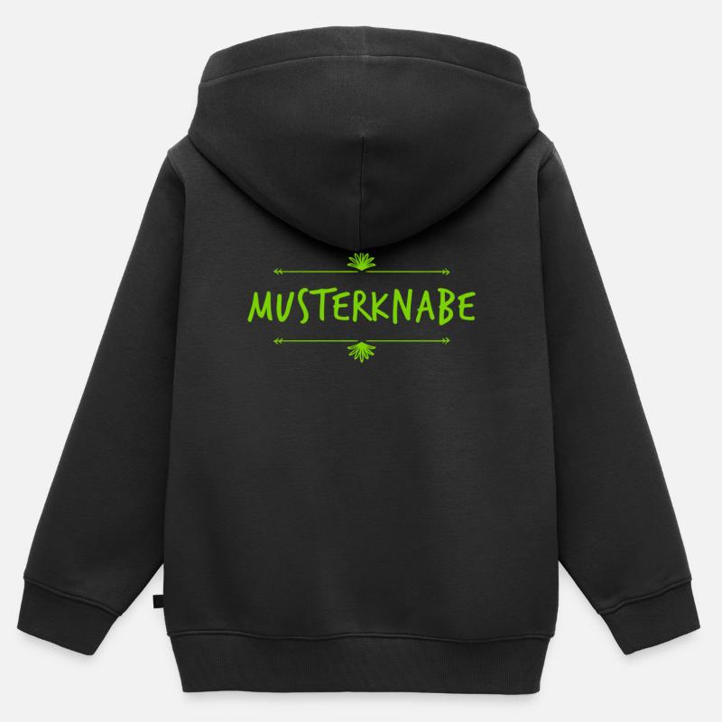 ich bin ein Musterknabe - Kinder Premium Organic Zip Hoodie - Schwarz