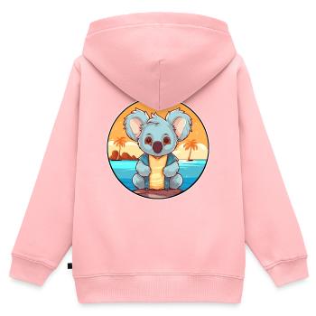 Koala Aquarell Cartoon Kawaii Clipart Tier - Kinder Premium Organic Zip Hoodie - Rosa - Hinten - AI Model Kid Female (0cm)