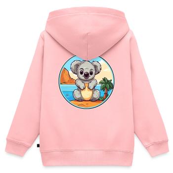 Koala Aquarell Cartoon Kawaii Clipart Tier - Kinder Premium Organic Zip Hoodie - Rosa - Hinten - AI Model Kid Female (0cm)