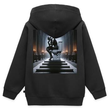 Fart Souls - Hollow Knight sur le trône de porcelaine #05 - Sweat Premium à capuche zippé enfant bio - noir - Dos - AI Model Kid Male (0cm)