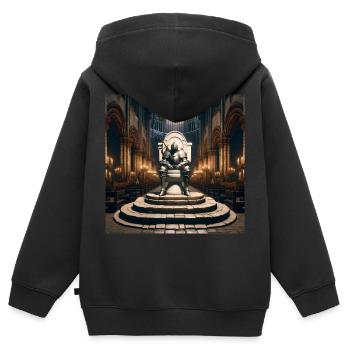 Fart Souls - Hollow Knight on Porcelain Throne #03 - Kids Premium Organic Zip-up Hoodie - black - Back - AI Model Kid Male (0cm)
