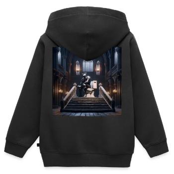 Fart Souls - Hollow Knight sur le trône de porcelaine #04 - Sweat Premium à capuche zippé enfant bio - noir - Dos - AI Model Kid Male (0cm)
