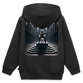 Fart Souls - Hollow Knight on Porcelain Throne #09 - Kids Premium Organic Zip-up Hoodie - black - Back - AI Model Kid Male (0cm)