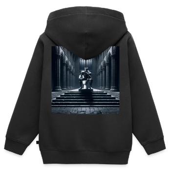 Fart Souls - Hollow Knight on Porcelain Throne #10 - Kids Premium Organic Zip-up Hoodie - black - Back - AI Model Kid Male (0cm)
