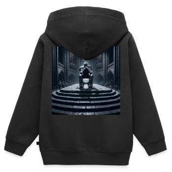 Fart Souls - Hollow Knight sur trône de porcelaine #11 - Sweat Premium à capuche zippé enfant bio - noir - Dos - AI Model Kid Male (0cm)
