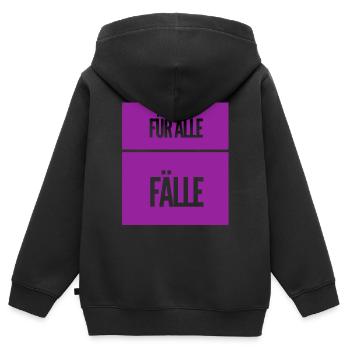 Vorsicht ist besser als Nachsicht - Kinder Premium Organic Zip Hoodie - Schwarz - Hinten - AI Model Kid Male (0cm)