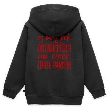 offenbar ein Fehler - Kinder Premium Organic Zip Hoodie - Schwarz - Hinten - AI Model Kid Male (0cm)