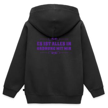 es ist alles ok - Kinder Premium Organic Zip Hoodie - Schwarz - Hinten - AI Model Kid Male (0cm)
