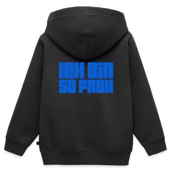 fröhlich - Kinder Premium Organic Zip Hoodie - Schwarz - Hinten - AI Model Kid Male (0cm)