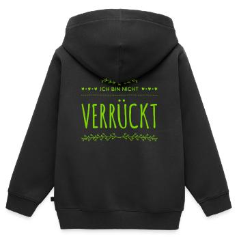 ich bin total normal - Kinder Premium Organic Zip Hoodie - Schwarz - Hinten - AI Model Kid Male (0cm)
