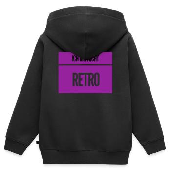 nicht retro - Kinder Premium Organic Zip Hoodie - Schwarz - Hinten - AI Model Kid Male (0cm)
