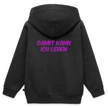 damit kann ich leben - Kinder Premium Organic Zip Hoodie - Schwarz - Hinten - AI Model Kid Male (0cm)