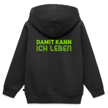 mir egal - Kinder Premium Organic Zip Hoodie - Schwarz - Hinten - AI Model Kid Male (0cm)