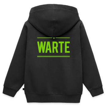 hör auf - Kinder Premium Organic Zip Hoodie - Schwarz - Hinten - AI Model Kid Male (0cm)